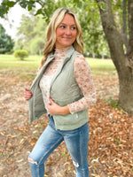 Sage Quilted Fleece Vest