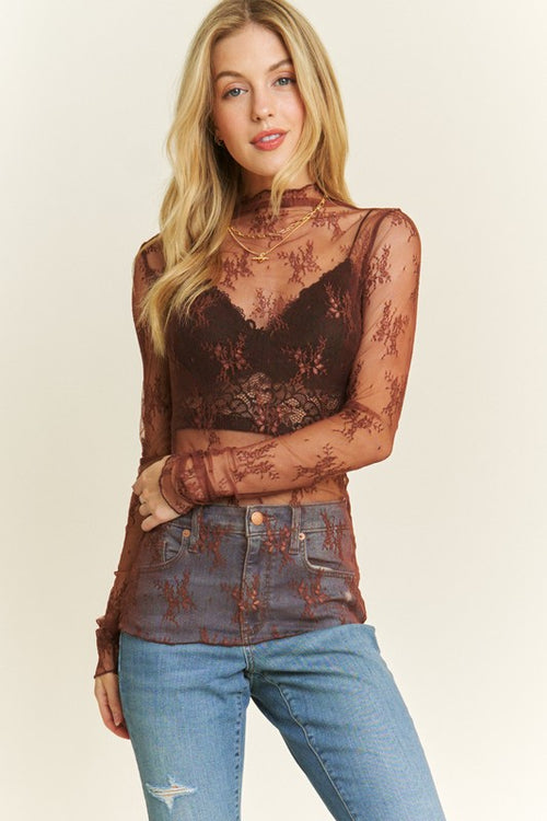 Penelope Mesh Lace Long Sleeve