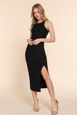 Hannah High Neck Ribbed Long Dress