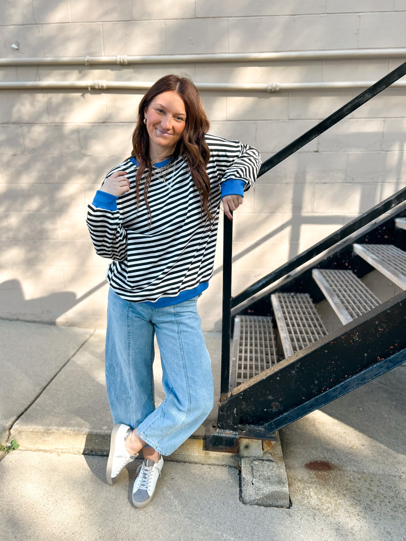 Wanda Striped Pullover Crew