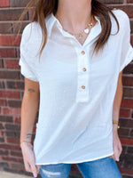 Savannah Button Cuffed Short Sleeve