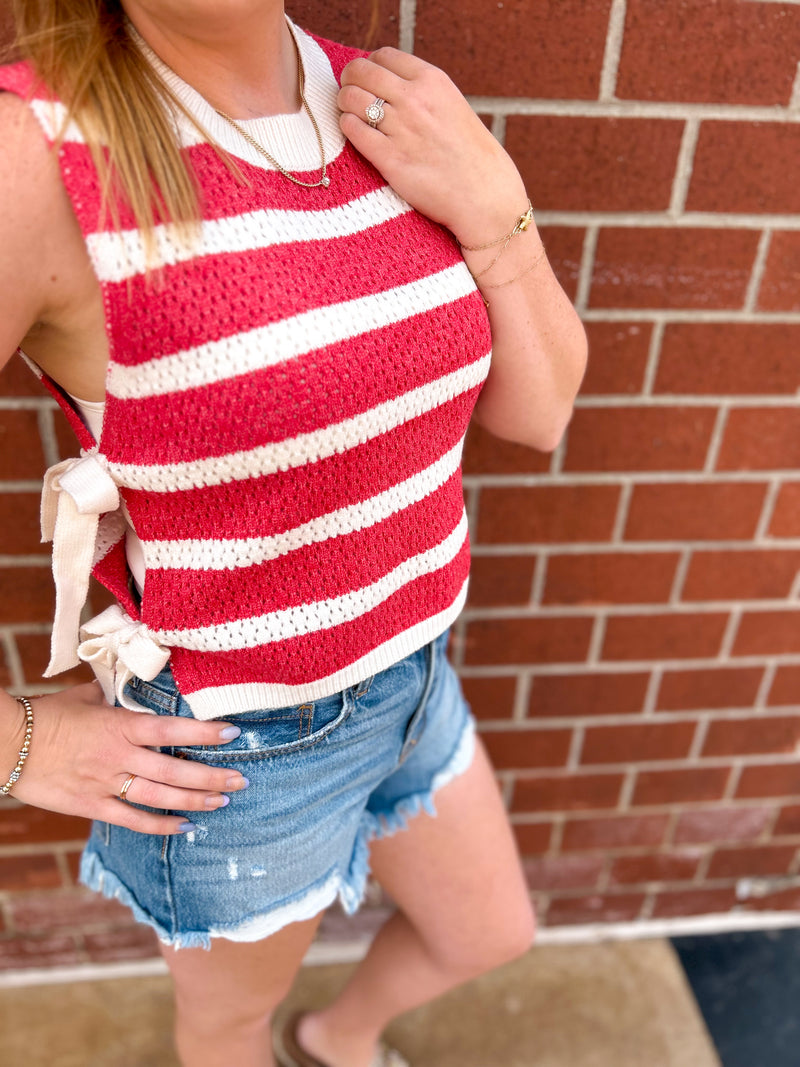 Striped Bow Tie Tank