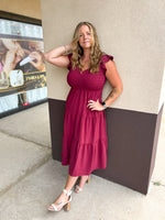 April Flutter Sleeve Maxi Dress