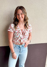 Sunshine Floral Cropped Blouse