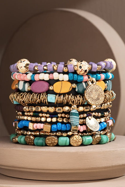 Colorful stack stretch bracelets