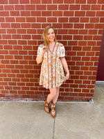Boho Woven Floral Printed Dress
