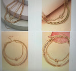 3 Row Snake Chain Toggle Necklace