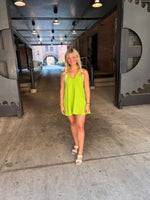 lime green tank top dress with tie back