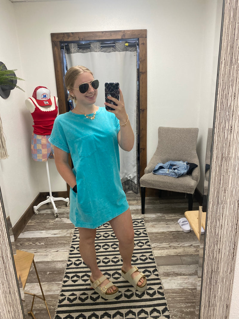 Whitney Acid Washed T-shirt Dress