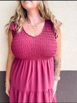 April Flutter Sleeve Maxi Dress
