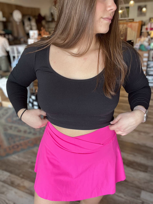 Cailey Cropped Ribbed Long Sleeve