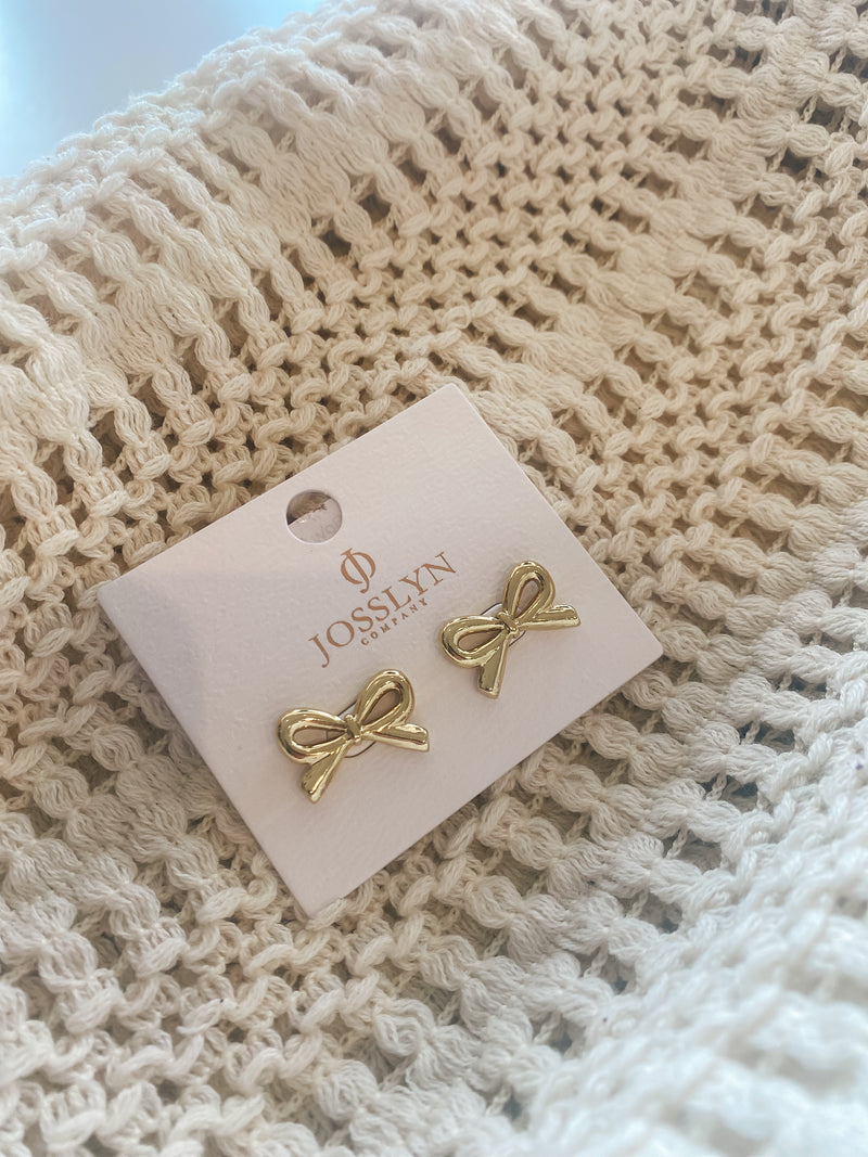 Tarnish Free Bow Stud Earrings