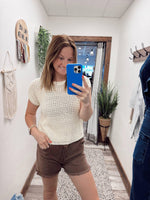 Tammy Acid Washed Fray Denim Shorts