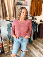 Pocket Detail Crew Neck Sweater
