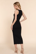 Hannah High Neck Ribbed Long Dress