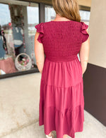 April Flutter Sleeve Maxi Dress