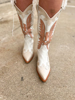 Lainey Pink and Off White Cowboy Boots