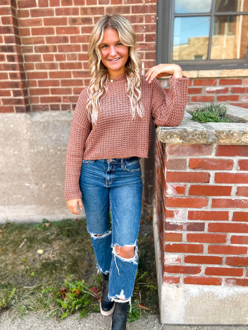 Maple Crochet Long Sleeve Sweater