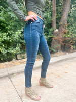 Hallie Mid Rise Crinkle Ankle Skinny Jeans