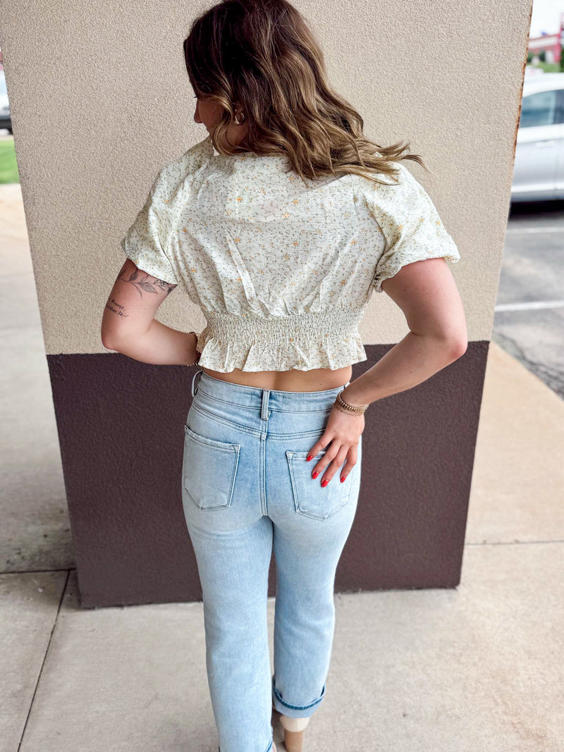 Floral Chiffon Crop Top