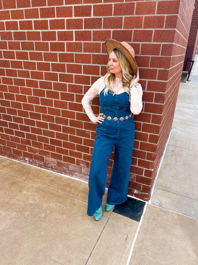 Christian Cami Stretch Denim Jumpsuit