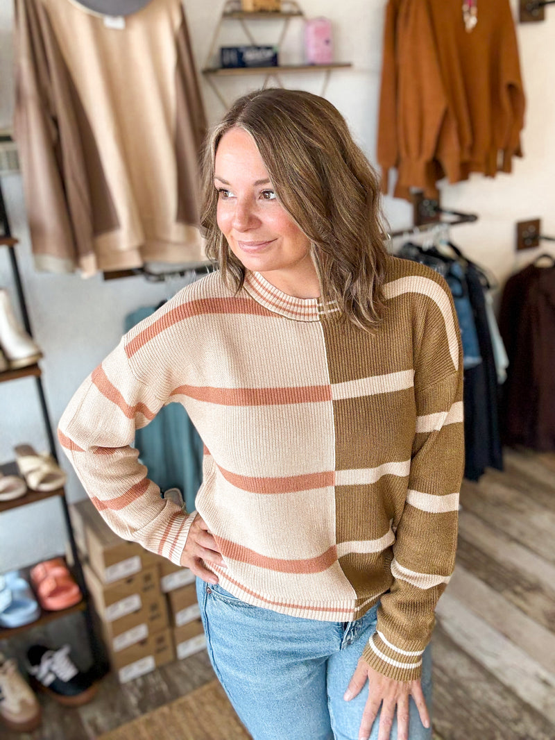 Mercy Striped Colorblock Sweater