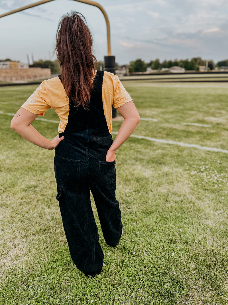 Black Corduroy Overalls