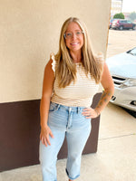Jess Striped Ruffle Tank
