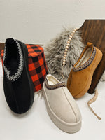 Faux Fur Platform Slippers