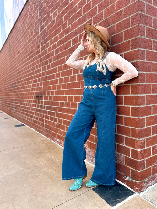 Christian Cami Stretch Denim Jumpsuit