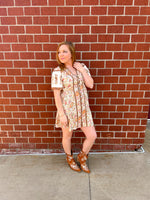 Boho Woven Floral Printed Dress