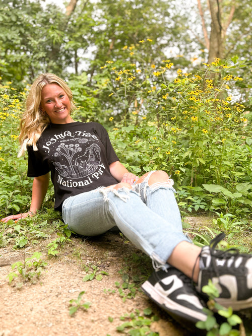 black joshua tree graphic crop top