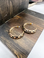 Aztec Design Hoop Earrings