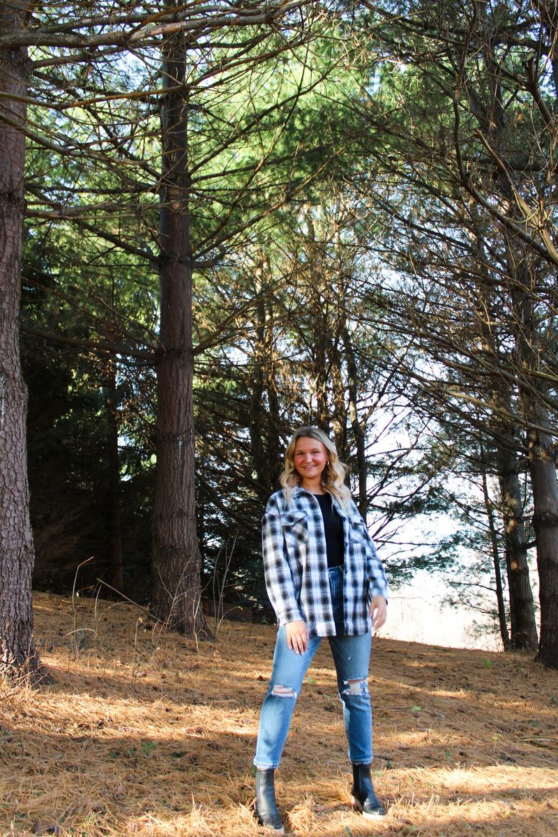 Oversized Plaid Button Up