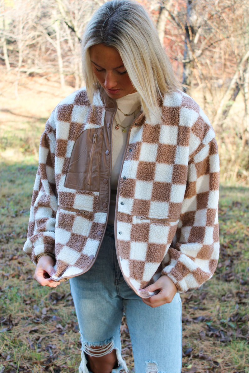 Checkered Sherpa Jacket