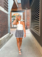 cream ribbed halter top with snaps