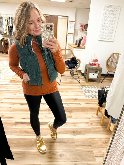 Reversible Corduroy Puffer Vest