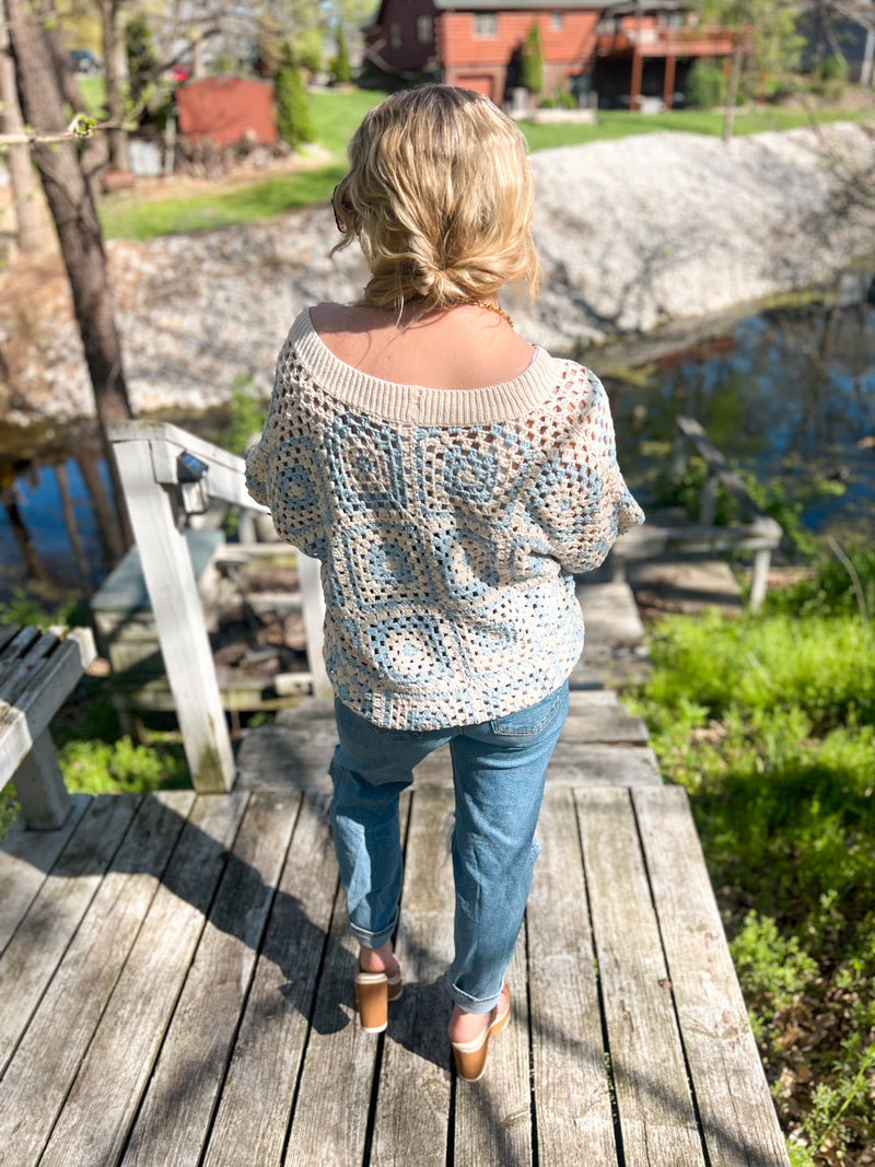 Roxanna Crochet Oversized Cardigan