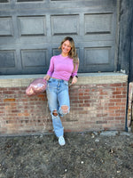 Lexi Melange Puff Shoulder Top