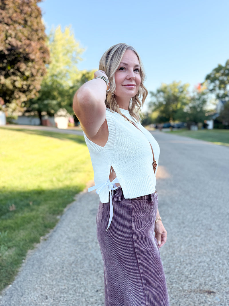 Mia Side Tie Sweater Tank