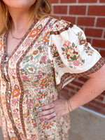 Boho Woven Floral Printed Dress