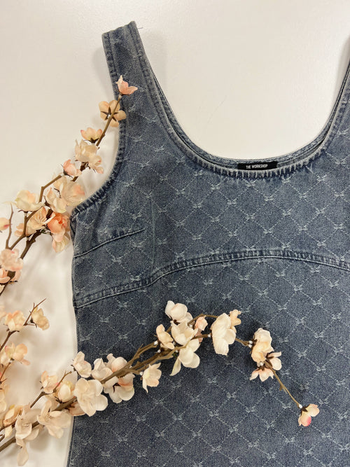 Bow Pattern Denim Dress