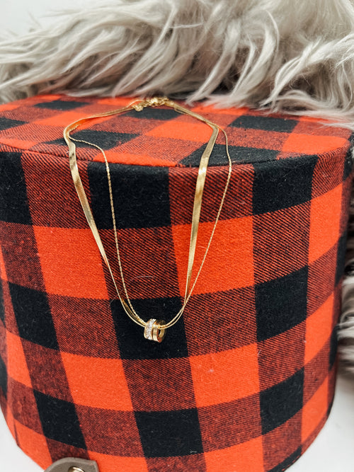 Anti-Tarnish Herringbone Layered Necklace