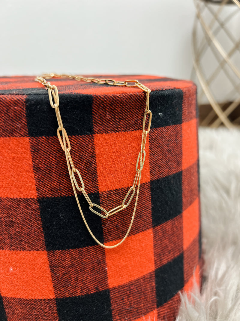 Mini Paperclip Layered Necklace