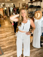 Regina Striped Cropped Top and Pant Set