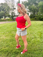 Isabelle Red Scalloped Cami