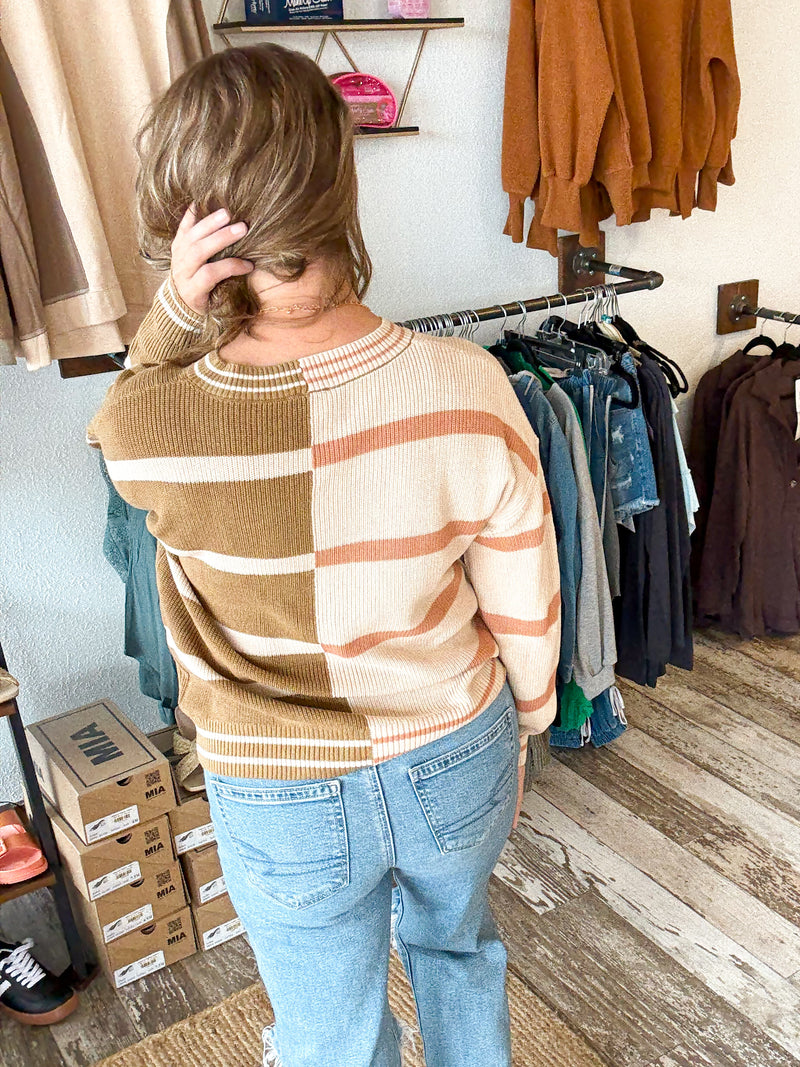 Mercy Striped Colorblock Sweater