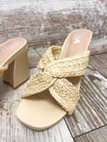 MIA raffia knot heels in natural