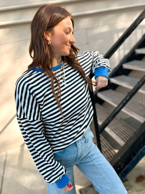 Wanda Striped Pullover Crew