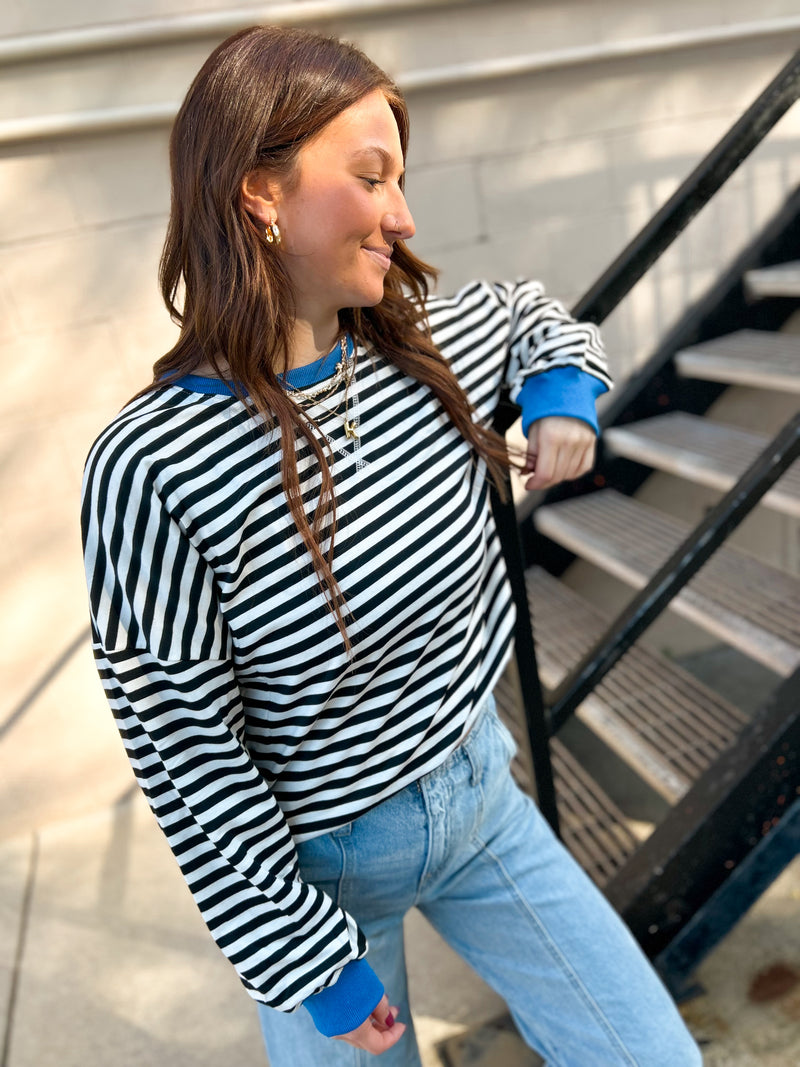 Wanda Striped Pullover Crew